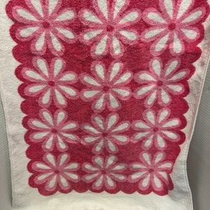 2 for $30 Retro Floral Pink and White Towel